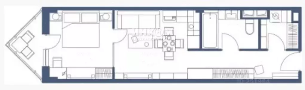 1-к кв. Московская область, Солнечногорск городской округ, Голубое пгт ... - Фото 2