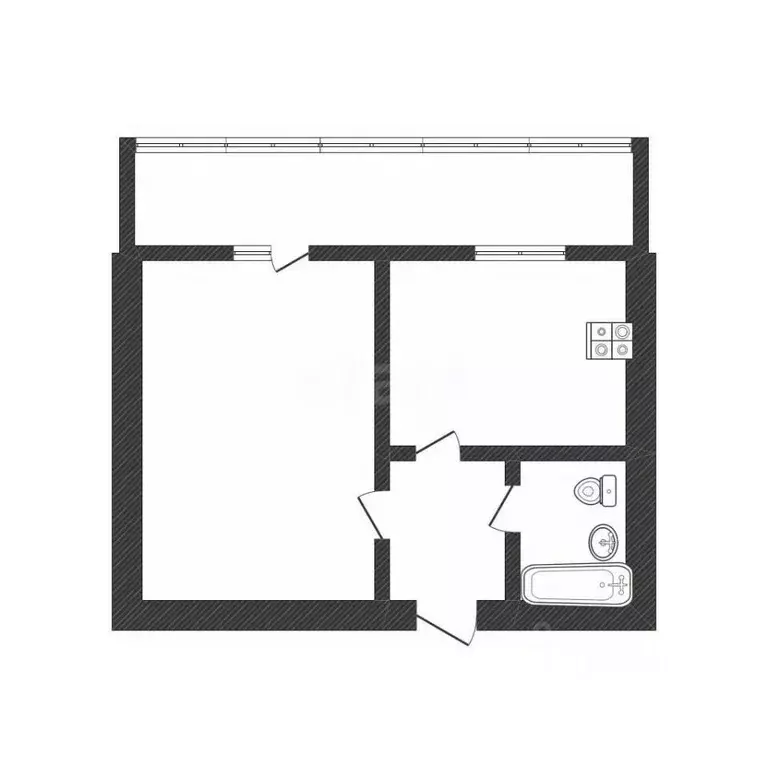 1-к кв. Смоленская область, Ярцево ул. Чайковского, 1 (30.7 м) - Фото 2