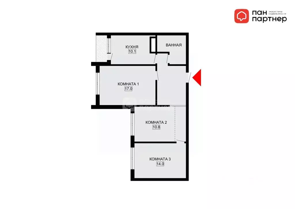 3-к кв. Ленинградская область, Всеволожск ул. Героев, 3к1 (70.6 м) - Фото 2