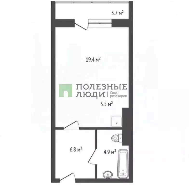 Студия Красноярский край, Красноярск ул. Спандаряна, 1с11 (35.0 м) - Фото 2