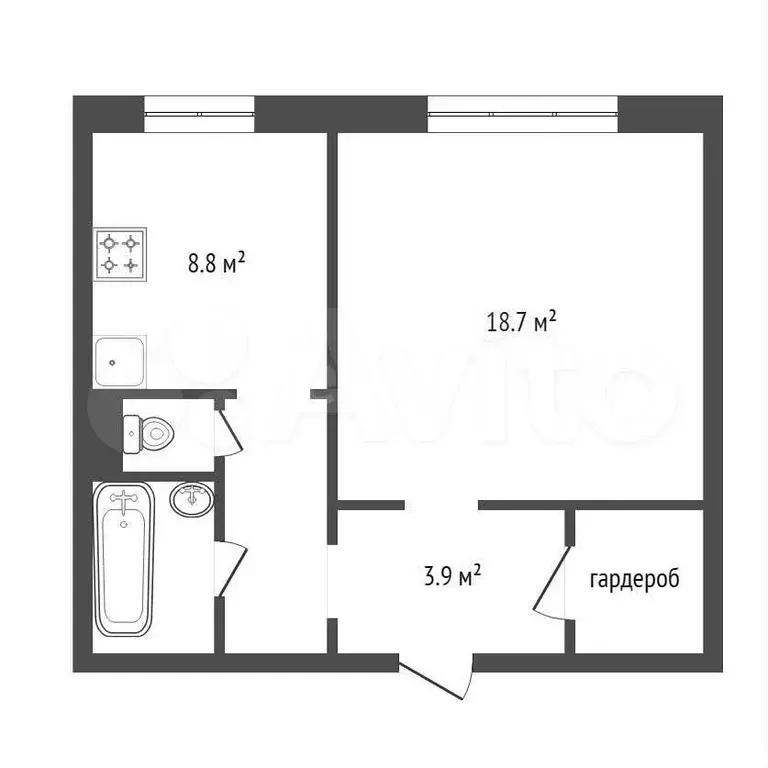 1-к. квартира, 31,9 м, 6/10 эт. - Фото 0