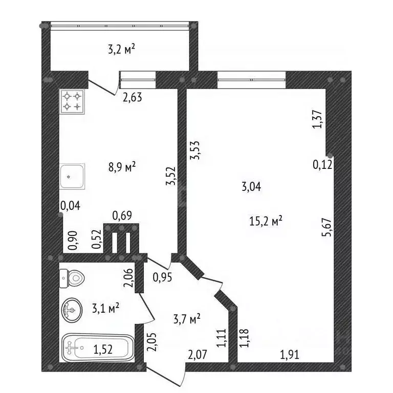 1-к кв. Башкортостан, Уфа ул. Гумера Куватова, 74 (31.0 м) - Фото 1