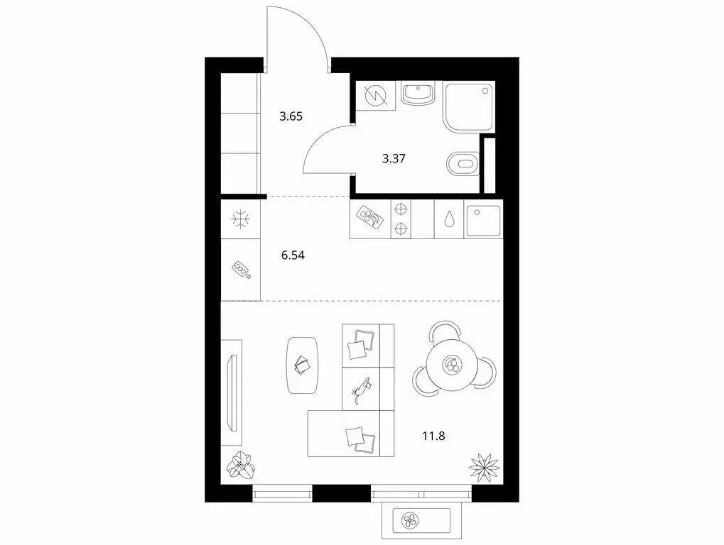 Квартира-студия: Новое Девяткино, жилой комплекс Заречный Парк, 5 ... - Фото 1