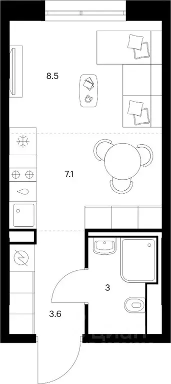 Студия Приморский край, Владивосток Снежный парк жилой комплекс (22.2 ... - Фото 1