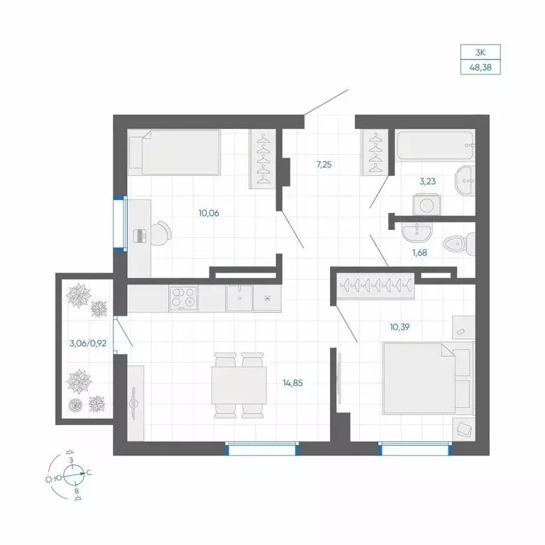 2-комнатная квартира: Челябинский городской округ, посёлок ... - Фото 2