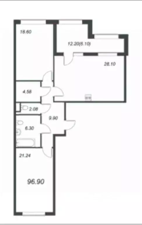 2-к кв. Санкт-Петербург Петровский просп., 22к2 (97.0 м) - Фото 1