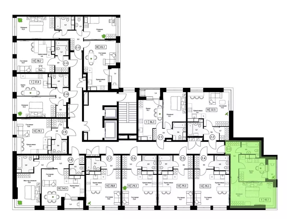 1-к кв. Московская область, Пушкино Пушкино Град жилой комплекс (41.0 ... - Фото 2