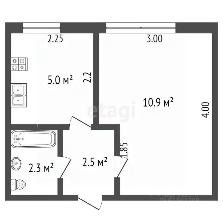 1-к кв. Мордовия, Саранск ул. Попова, 74Б (20.7 м) - Фото 1