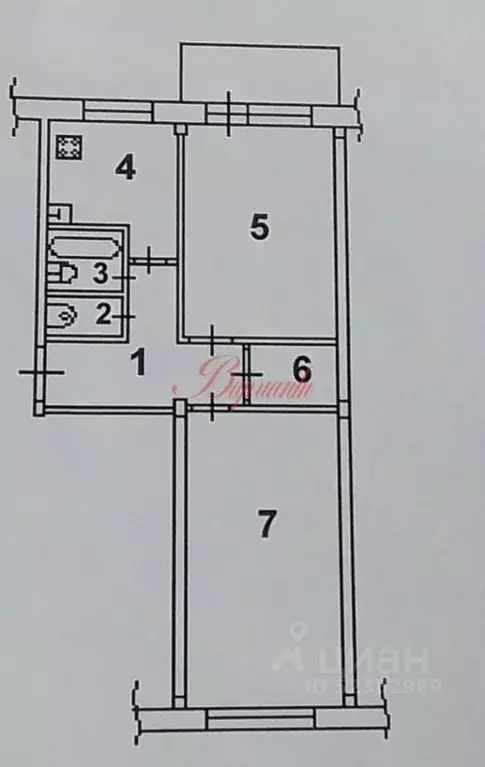 2-к кв. Архангельская область, Северодвинск Арктическая ул., 6А (48.4 ... - Фото 1