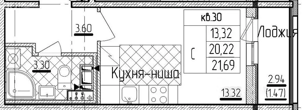 Квартира-студия: Санкт-Петербург, Кубинская улица, 82к3с1 (21.69 м) - Фото 0