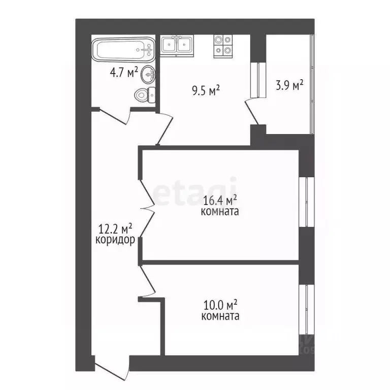 2-к кв. Башкортостан, Стерлитамакский район, Отрадовский сельсовет, с. ... - Фото 2