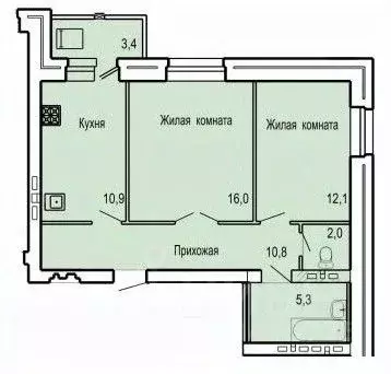 2-к кв. Орловская область, Орел ул. Родзевича-Белевича, 5 (59.2 м) - Фото 0