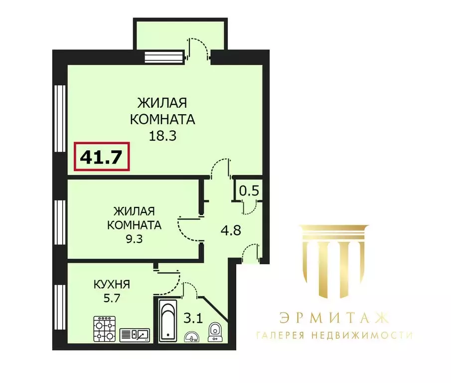 2-комнатная квартира: Санкт-Петербург, Замшина улица, 40 (41.7 м) - Фото 0