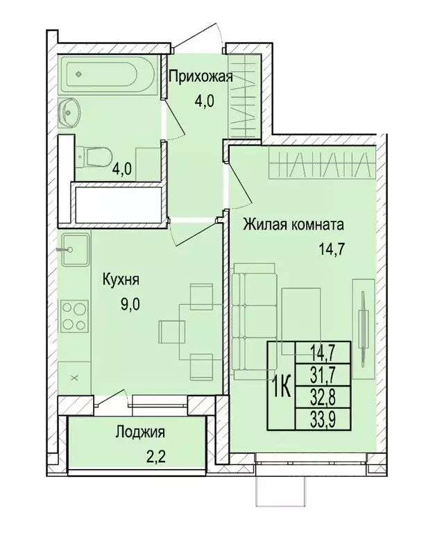 1-к кв. Московская область, Мытищи Леонидовка мкр,  (32.9 м) - Фото 0