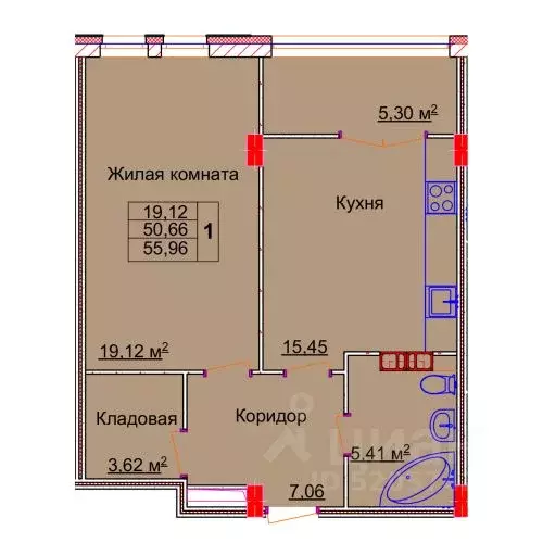 1-к кв. Ивановская область, Иваново Лежневская ул., 98 (55.96 м) - Фото 0