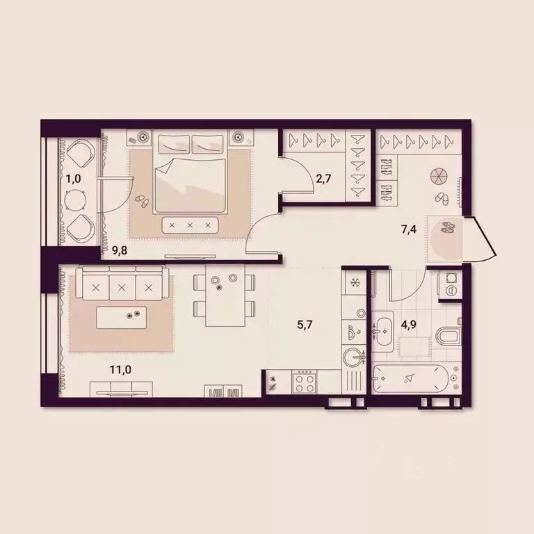 1-к кв. Приморский край, Артем ул. Куйбышева, 11А (42.52 м) - Фото 1