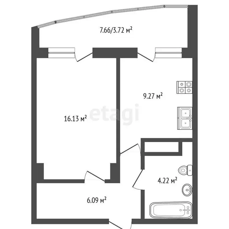 1-комнатная квартира: Гаспра, Парусная улица, 9В (38 м) - Фото 1