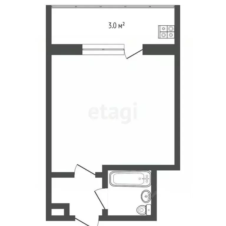 Студия Тюменская область, Тюмень ул. Судостроителей, 36 (16.7 м) - Фото 2