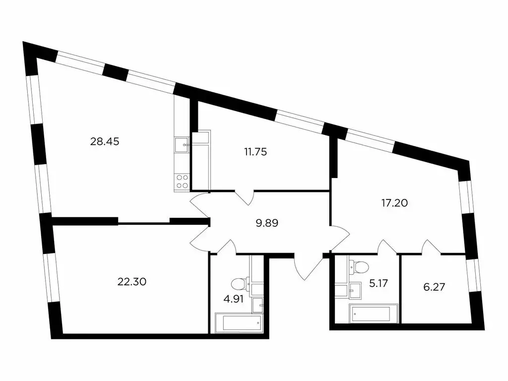 3-комнатная квартира: Москва, улица Петра Алексеева, 14 (105.94 м) - Фото 0