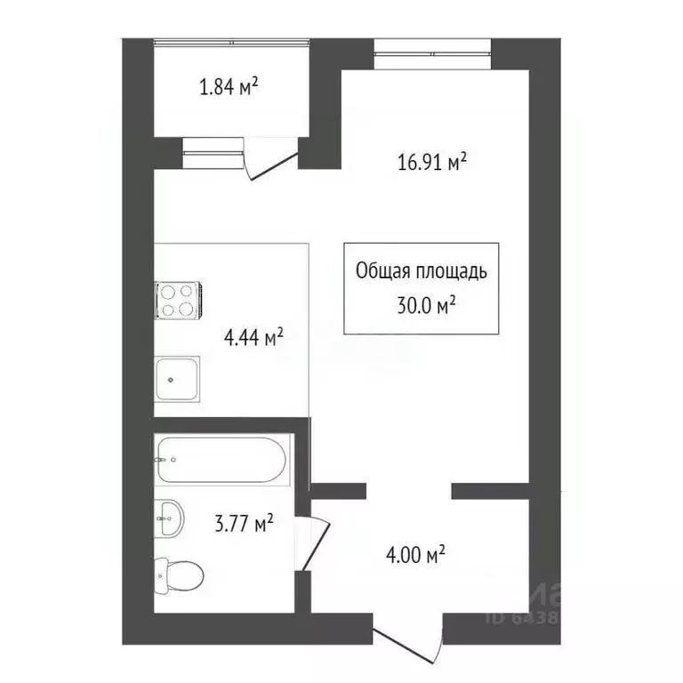 1-к кв. Алтайский край, Барнаул ул. Чехова, 20 (39.6 м) - Фото 2