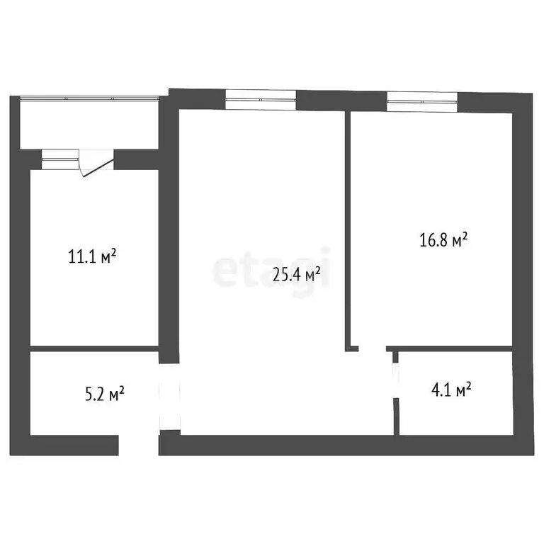 2-комнатная квартира: село Ямное, улица Генерала Сысоева, 2/6 (63.7 м) - Фото 1