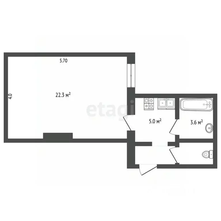 1-к кв. Крым, Симферополь ул. Пушкина (33.0 м) - Фото 2