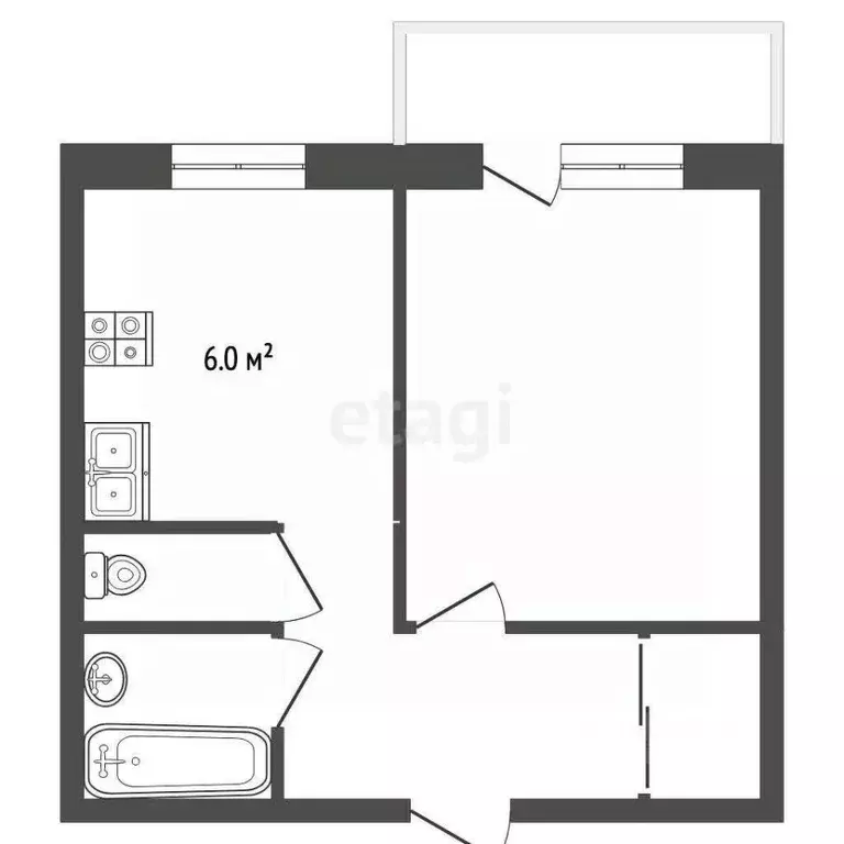 1-к кв. Ярославская область, Ярославль Корабельная ул., 30 (29.9 м) - Фото 2
