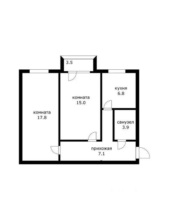 2-к кв. Адыгея, Тахтамукайский район, Яблоновский пгт ул. Пушкина, 39 ... - Фото 2