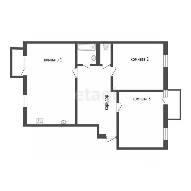 2-к кв. Бурятия, Улан-Удэ Зеленый мкр, 1 (69.5 м) - Фото 2