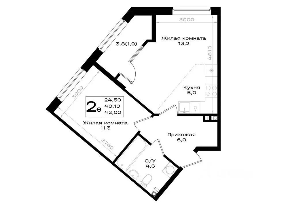 2-к кв. Ростовская область, Аксай просп. Аксайский (42.0 м) - Фото 1