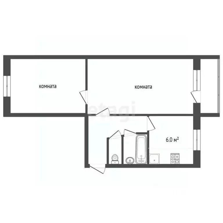 2-к кв. Владимирская область, Муром Радиозаводское ш., 38 (46.0 м) - Фото 1