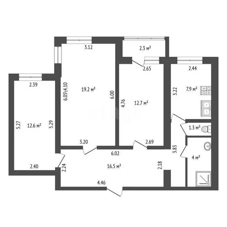 3-комнатная квартира: Пушкин, Сапёрная улица, 44к3 (74.3 м) - Фото 1