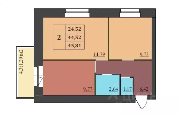 2-к кв. Ярославская область, Ярославль Ленинградский просп., 98/2 ... - Фото 2