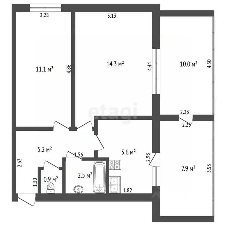 2-к кв. Крым, Саки ул. Гайнутдинова (57.0 м) - Фото 2