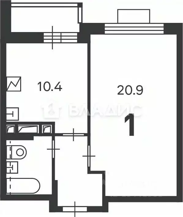 1-к кв. Москва ул. Светланова, 11к1 (45.5 м) - Фото 2