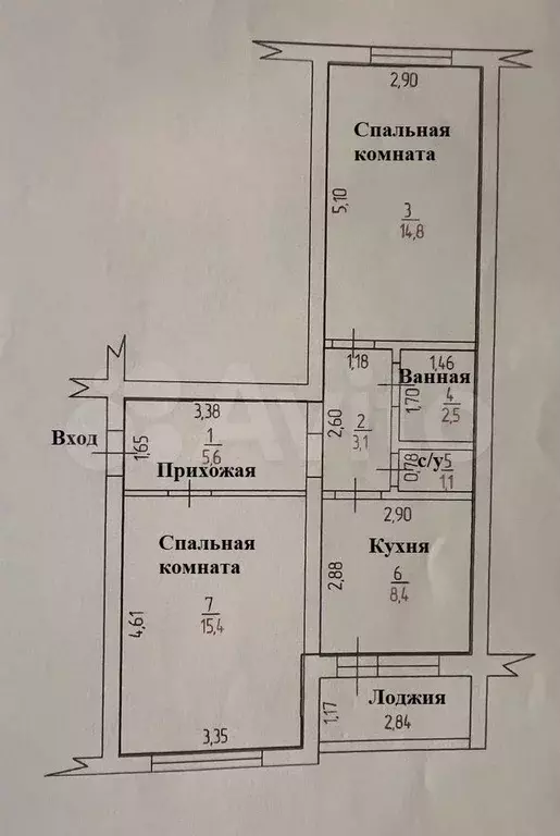 2-к. квартира, 50,9 м, 5/5 эт. - Фото 0
