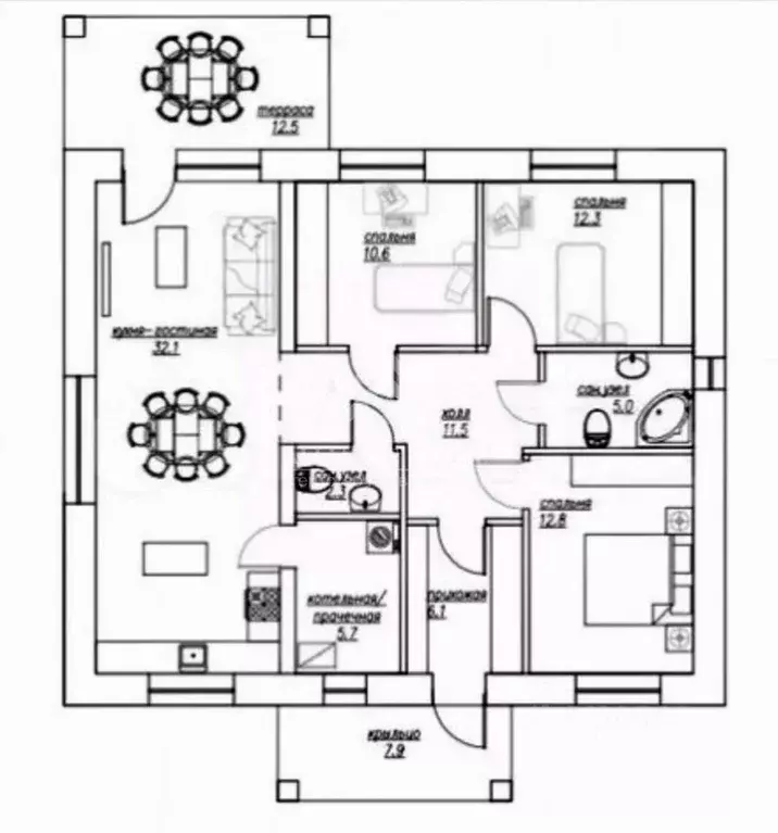 Дом в Татарстан, Лаишевский район, Кирбинское с/пос, д. Травкино ул. ... - Фото 2