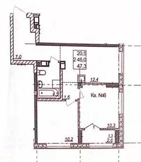 2-комнатная квартира: деревня анкудиновка, русская улица, 3 (47.3 м) - Фото 0