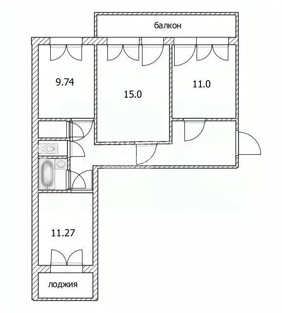 3-к кв. Ульяновская область, Ульяновск ул. Аблукова, 83 (65.61 м) - Фото 1