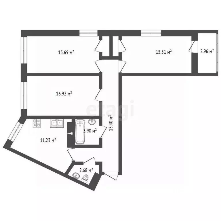 3-к кв. Саратовская область, Энгельс Комсомольская ул., 117к1 (79.0 м) - Фото 2