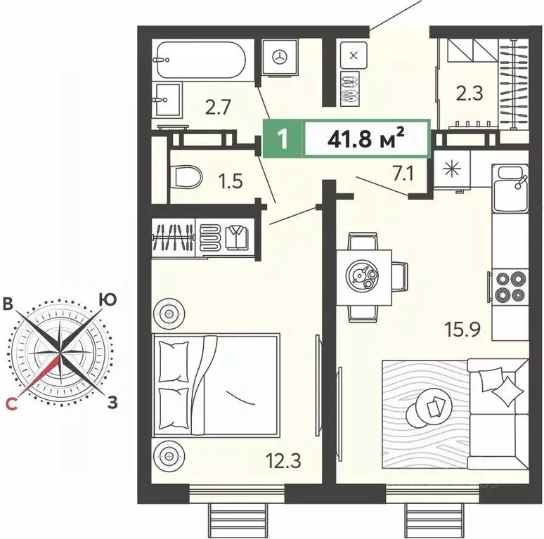1-к кв. Пензенская область, Пензенский район, Засечный сельсовет, с. ... - Фото 1