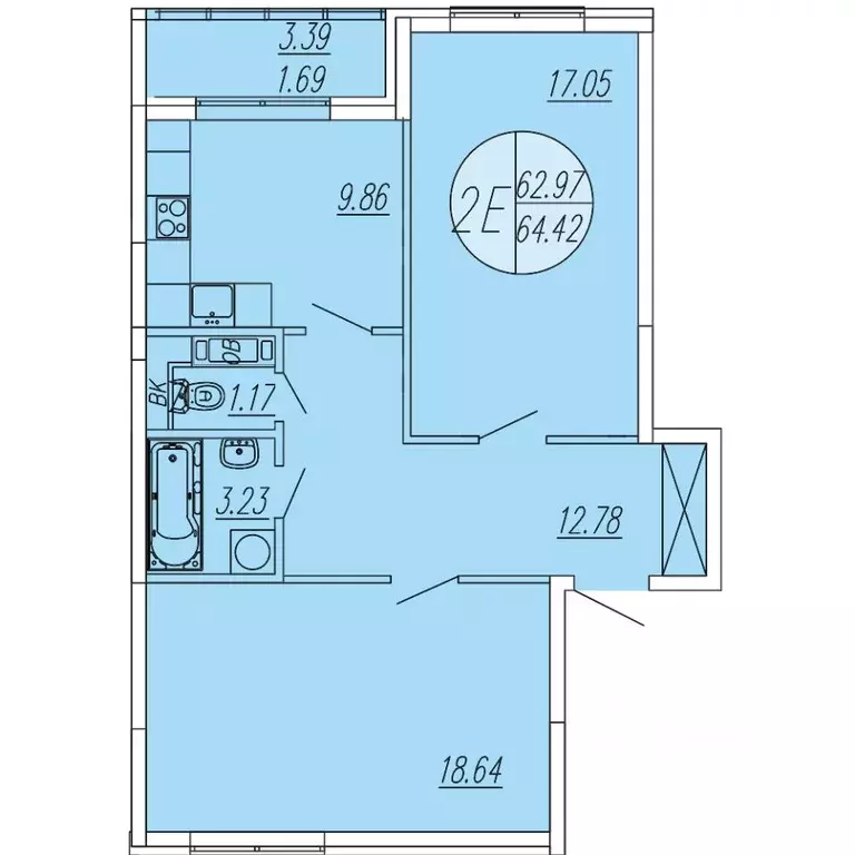 2-к кв. Московская область, Мытищи городской округ, д. Шолохово ... - Фото 1