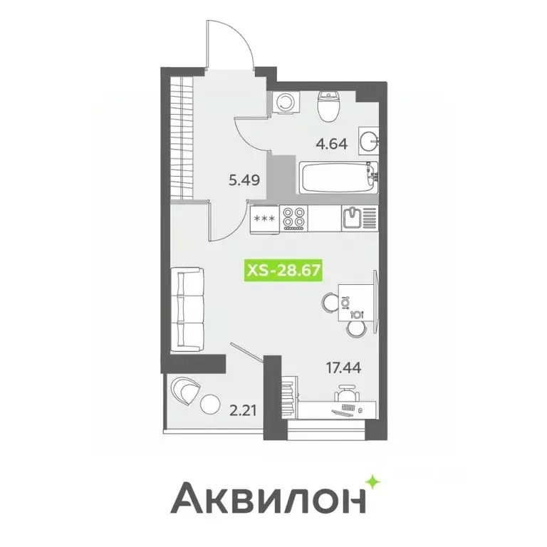 Студия Санкт-Петербург бул. Головнина, 6к1 (28.6 м) - Фото 0