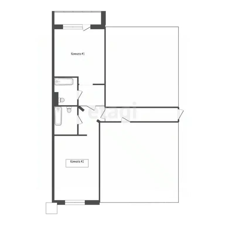 2-к кв. Томская область, Томск Железнодорожная ул., 30 (33.4 м) - Фото 2