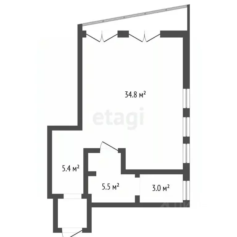Студия Калининградская область, Светлогорск Подгорная ул., 1 (52.7 м) - Фото 2