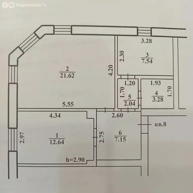 2-комнатная квартира: Барабинск, улица Кирова, 34 (54 м) - Фото 2