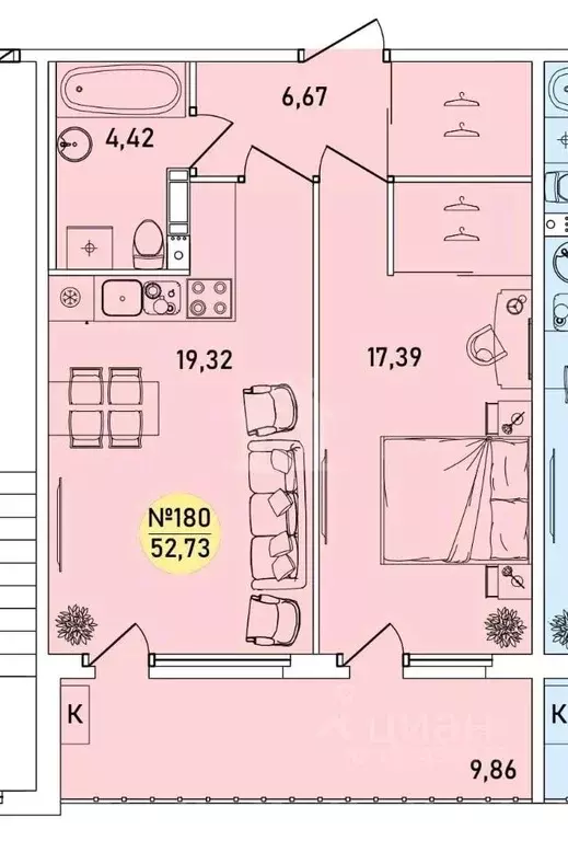 1-к кв. Ярославская область, Ярославль 2-й мкр,  (52.73 м) - Фото 1