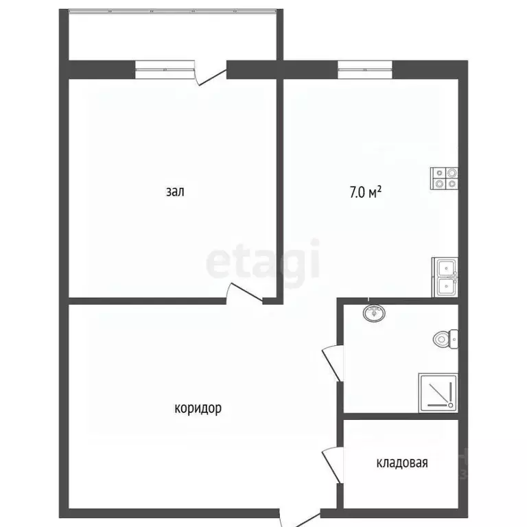 1-к кв. Свердловская область, Тугулым пгт ул. Молодежная, 11 (33.5 м) - Фото 2