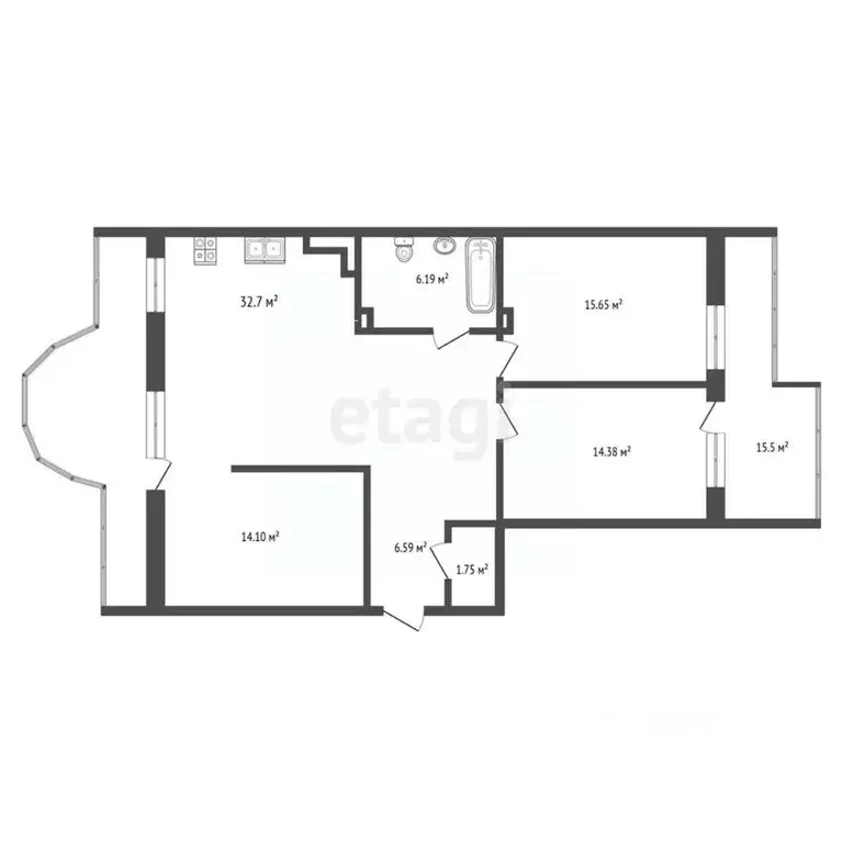 3-к кв. Белгородская область, Белгород Харьковская ул., 3 (106.2 м) - Фото 1