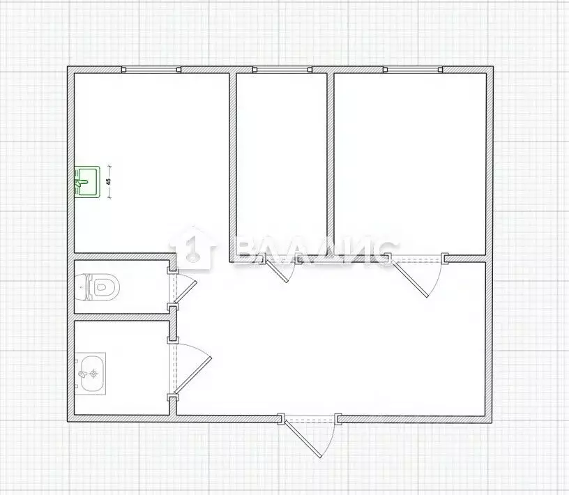 2-к кв. Пензенская область, Пенза Ладожская ул., 5 (54.0 м) - Фото 2